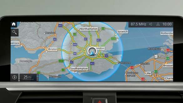 Plug-in hybrid BMW 5 Series Sedan 2021 G30 navigation system Plug-in hybrid BMW 5 Series Sedan 2021 G30 navigation system close-up