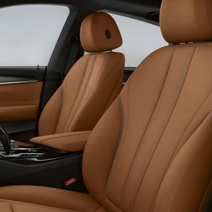 Upholstery BMW 6 Series Gran Turismo Basic equipment G32 2020 Upholstery in Leather ‘Dakota’ Cognac/Black BMW 6 Series Gran Turismo G32 620d 2020 Basic equipment interior