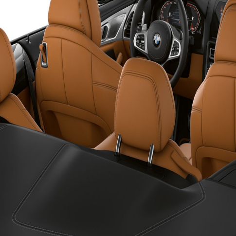 BMW M850i xDrive, interior with soft top open. BMW M850i xDrive, interior with soft top open.