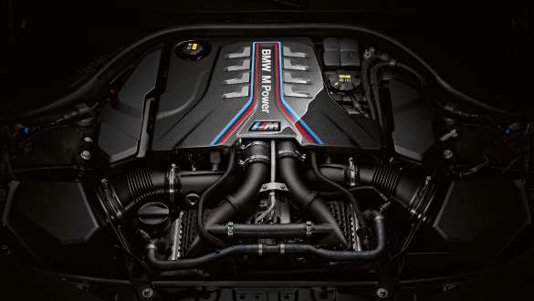 M TwinPower Turbo 8-cylinder petrol engine BMW M8 Competition Coupé F92 LCI 2022 BMW M8 Competition Coupé F92 LCI Facelift 2022 M TwinPower Turbo 8-cylinder petrol engine close-up engine cover