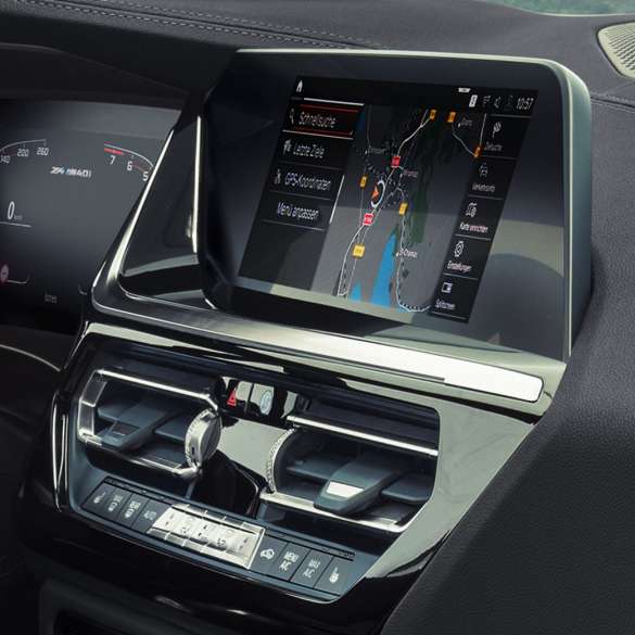 Intelligent Personal Assistant: Close-up of iDrive Displays Intelligent Personal Assistant