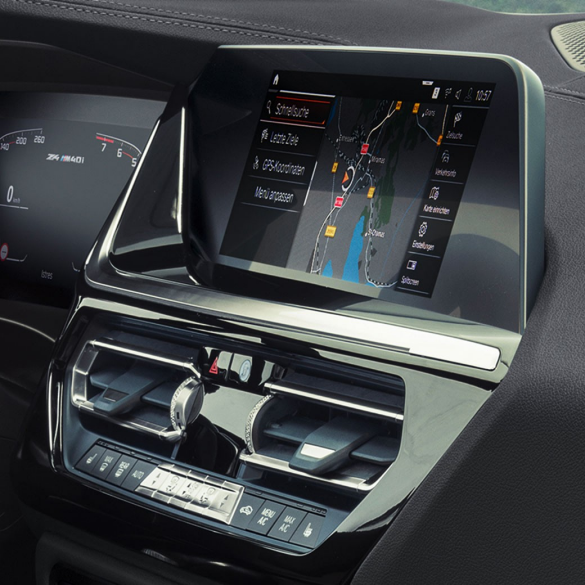 Intelligent Personal Assistant: Close-up of iDrive Displays Intelligent Personal Assistant