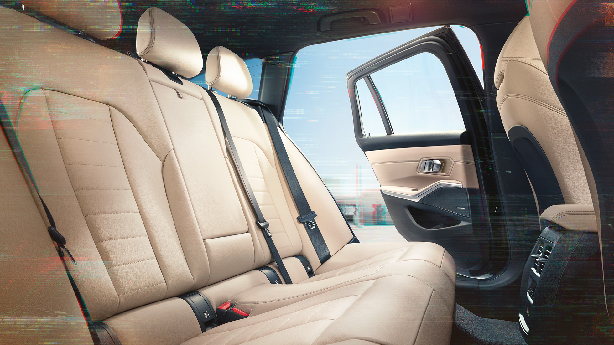 BMW 3 Series Touring, detailed view of the rear seat BMW 3 Series Touring, detailed view of the rear seat with upholstery
