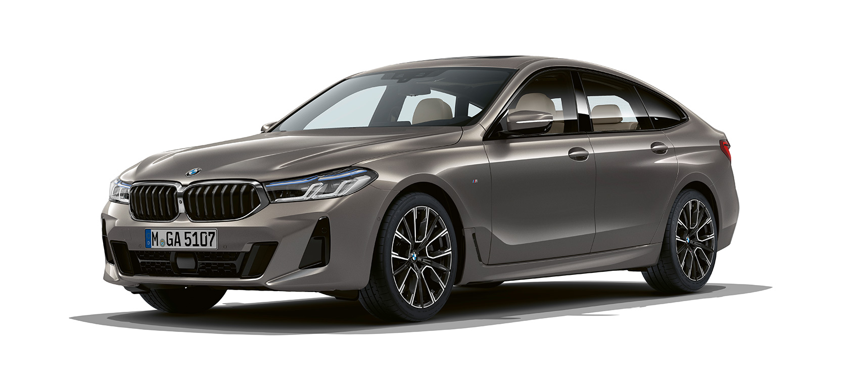 BMW 6 Series Gran Turismo G32 2020 BMW 6 Series Gran Turismo 640i xDrive G32 2020 Bernina Grey in three-quarter front side view