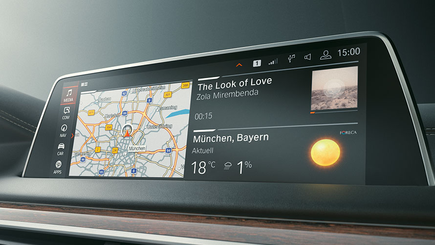 BMW 7 Series Sedan G11 G12 2019 Control Display Microsoft Office 365 BMW 7 Series Sedan G11 G12 2019 Microsoft Office 365