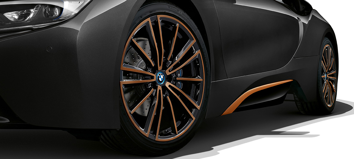 Light alloy wheel in E-Copper, BMW i8 Coupé Ultimate Sophisto Edition Light alloy wheel in E-Copper, BMW i8 Coupé Ultimate Sophisto Edition, exterior