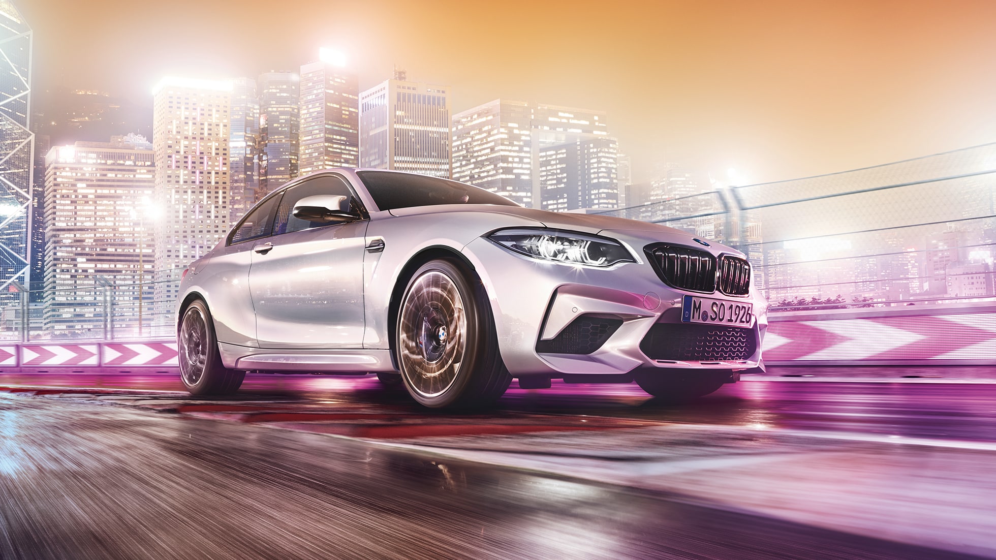Front design BMW M2 Competition F87 Front design BMW M2 Competition F87 2018 Hockenheim Silver metallic three-quarter front view