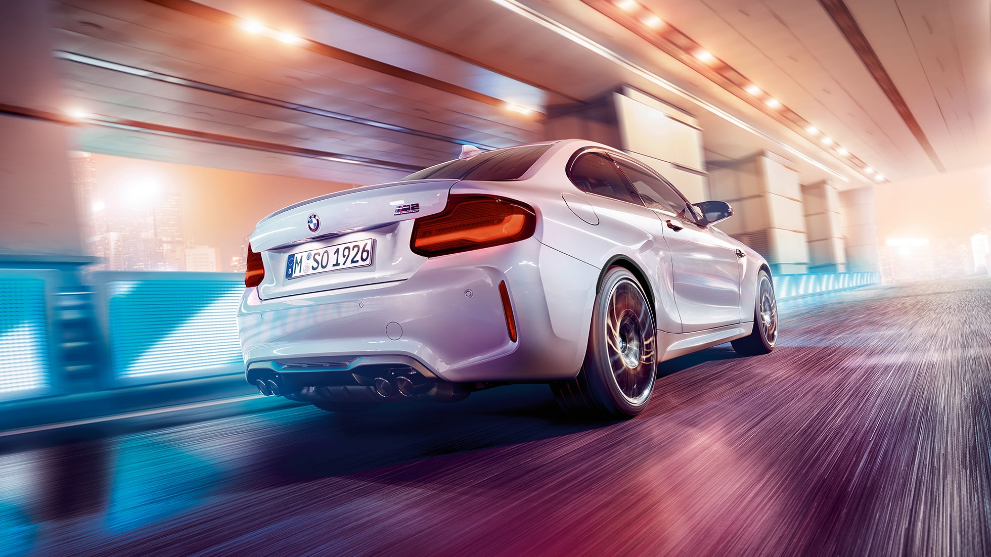Rear design BMW M2 Competition F87 Rear design BMW M2 Competition F87 2018 Hockenheim Silver metallic three-quarter rear view