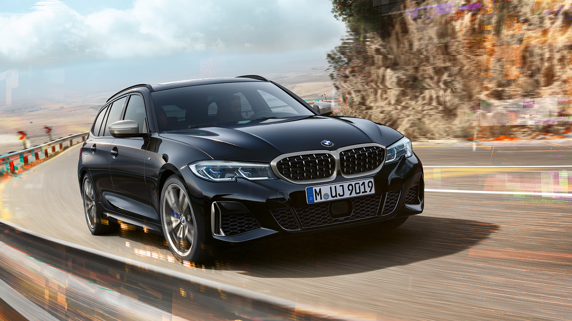 Front design kidney grille and air intakes BMW M340i xDrive Touring, front design kidney grille and air intakes
