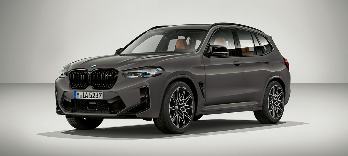 BMW X3 M Individual F97 LCI Facelift 2021 Grigo Telesto three-quarter front view BMW X3 M Individual F97 LCI Facelift 2021 Grigo Telesto three-quarter front view