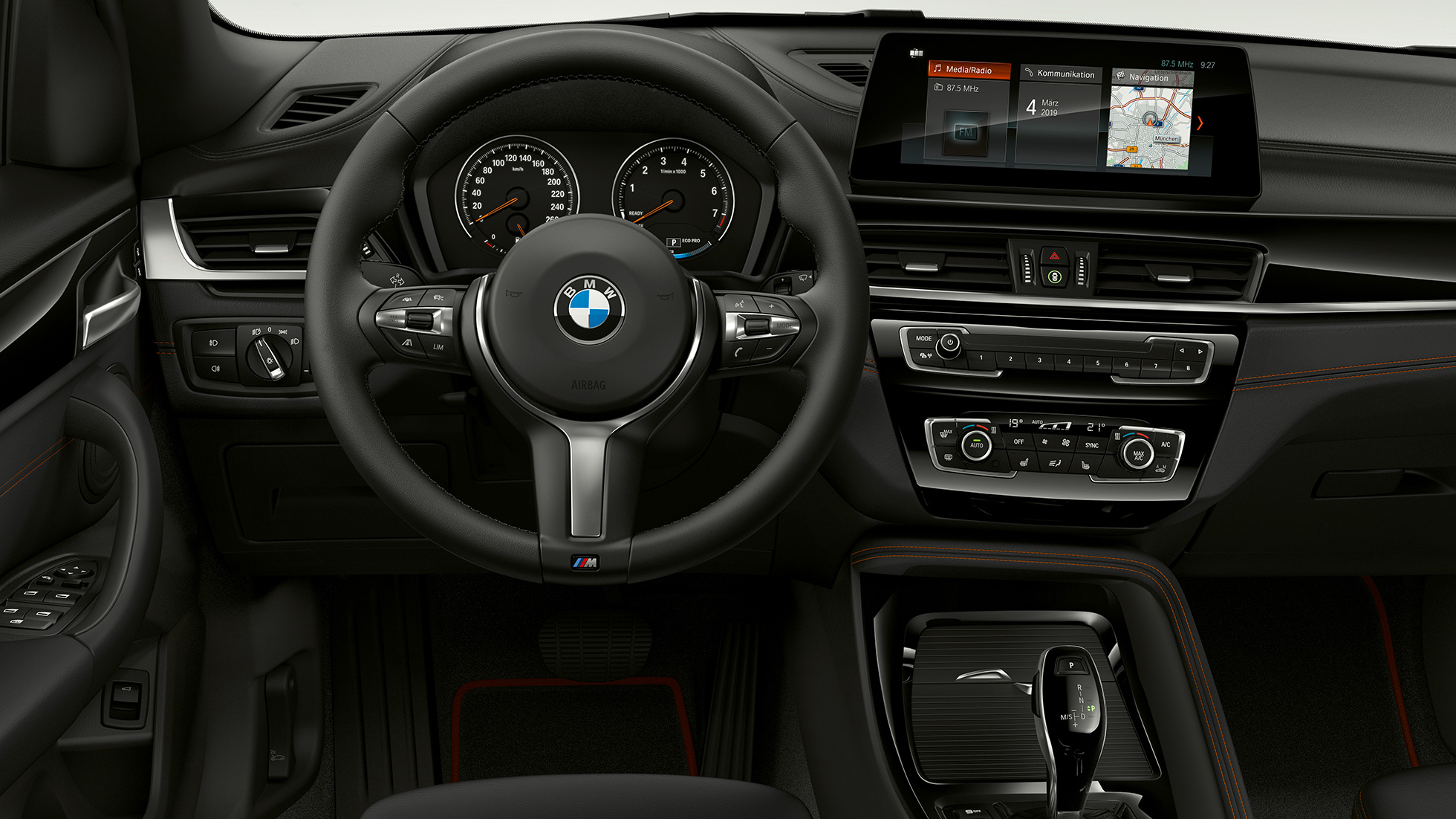 BMW X1, Model Sport Line, interior BMW X1, Model Sport Line, interior with focus on cokpit