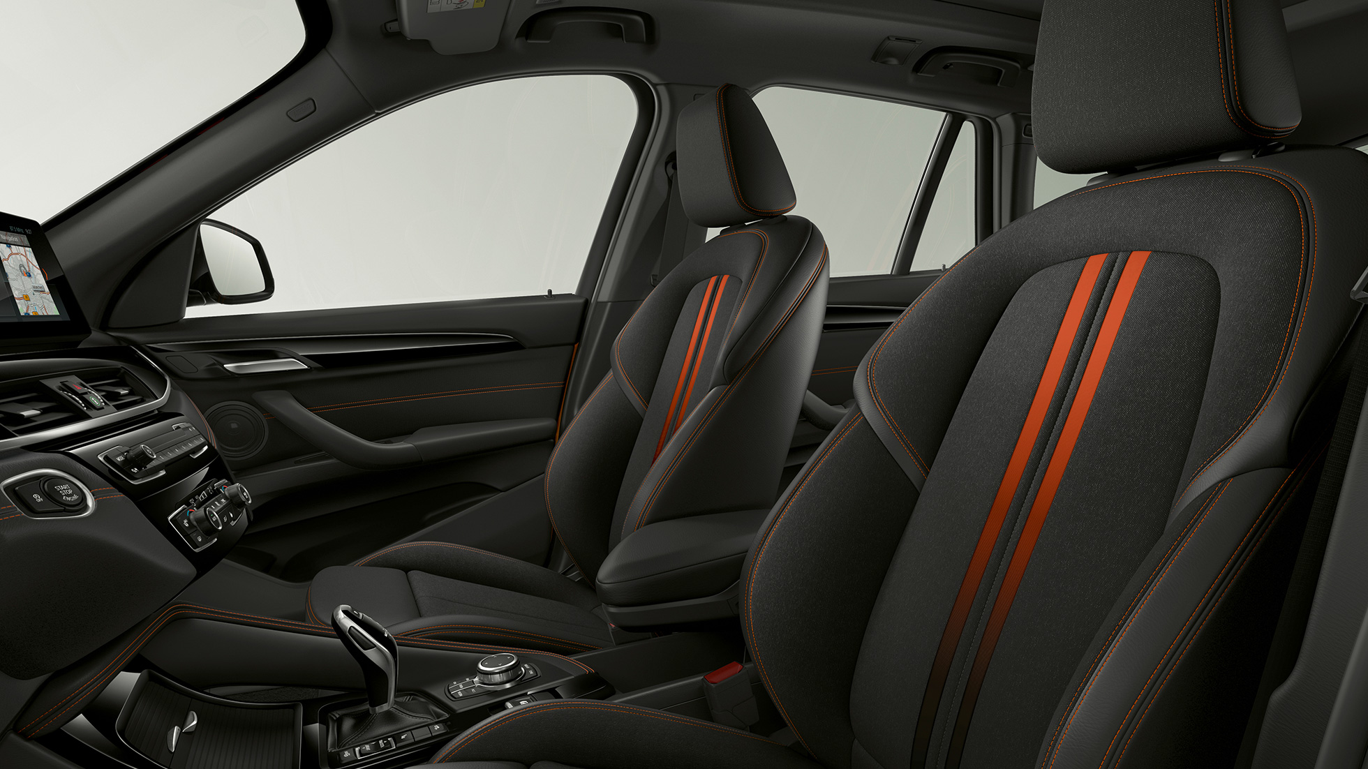 BMW X1, Model Sport Line, upholstery BMW X1, Model Sport Line, interior with focus on upholstery