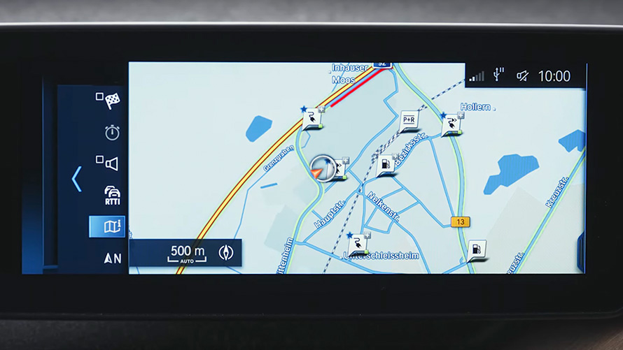 BMW plug-in hybrid navigation system BMW plug-in hybrid navigation system close-up