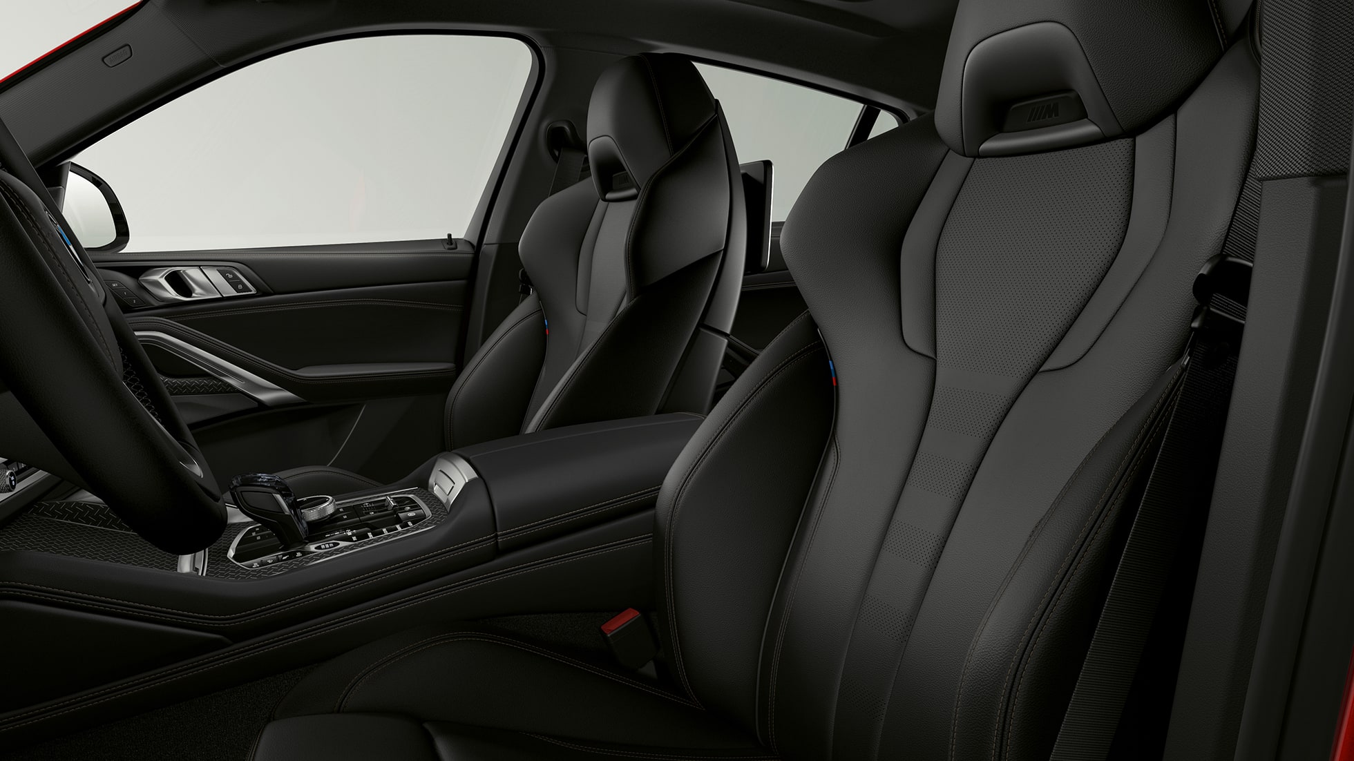 BMW X6 with BMW xLine, upholstery. BMW X6 Interior with BMW xLine with focus on upholstery.