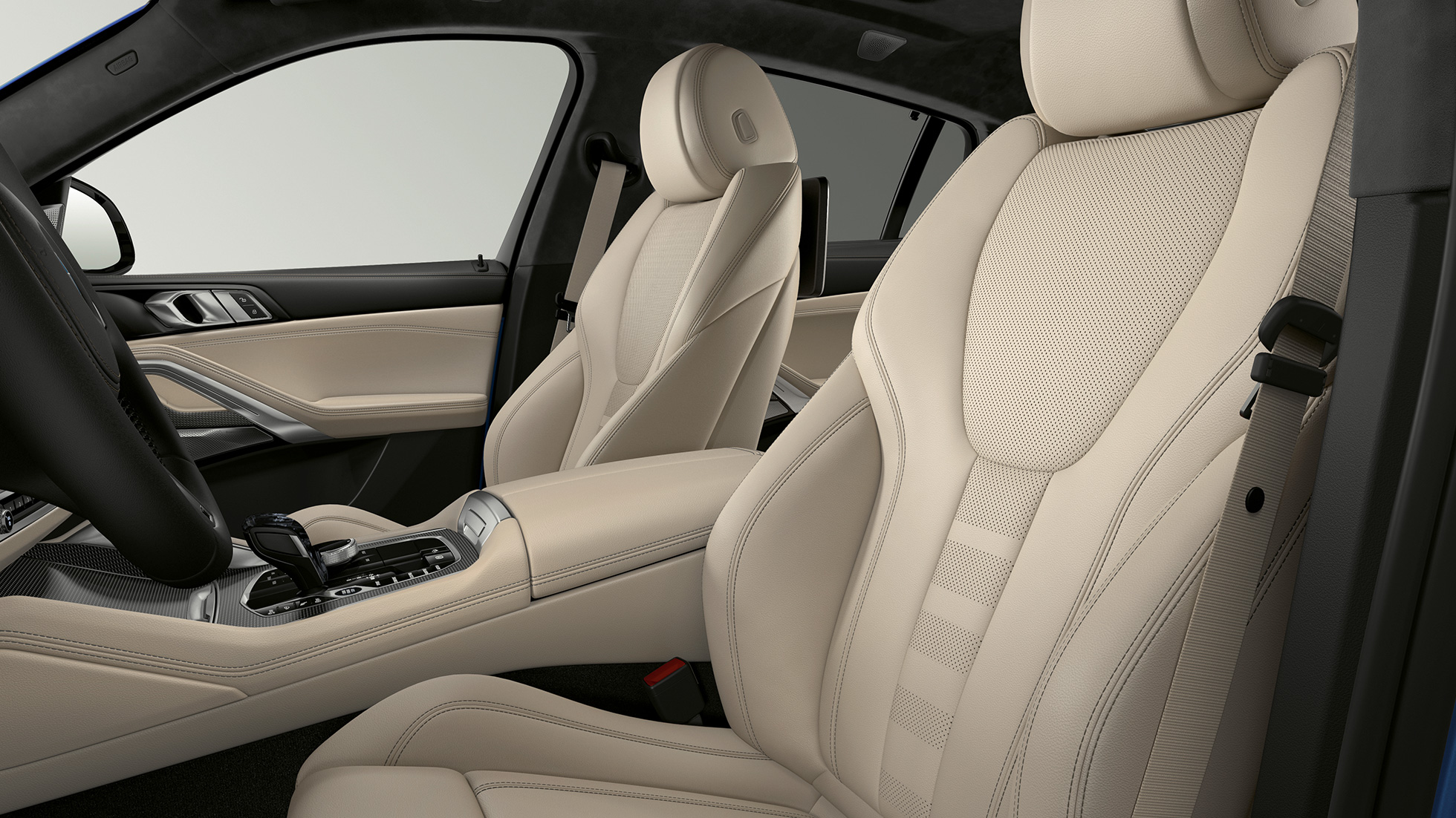 BMW X6 with M Sport package, upholstery. BMW X6 Interior with M Sport package with focus on upholstery.