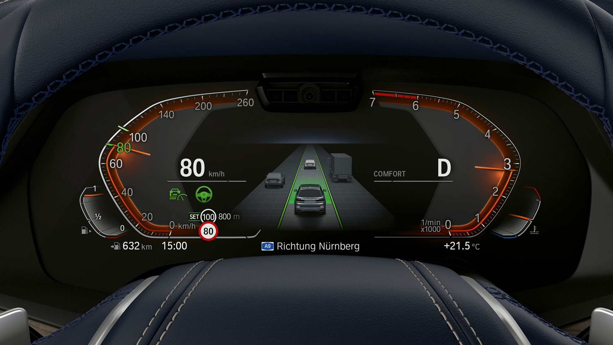 Driving Assitant Professional & Parking Assistant Plus Driving Assitant Professional & Parking Assistant Plus: close-up of the instrument panel