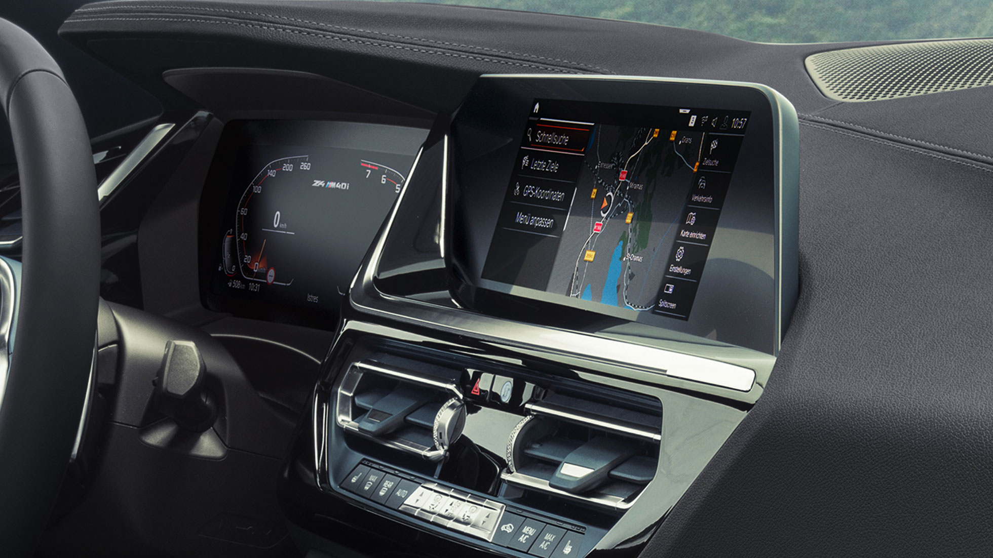 Intelligent Personal Assistant: Close-up of iDrive Displays Intelligent Personal Assistant