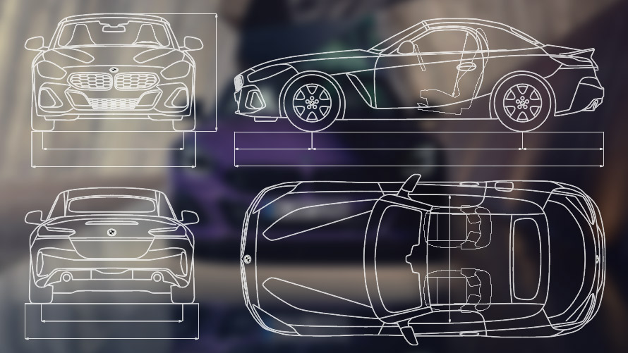 BMW Z4 G29 technical data sketch BMW Z4 G29 2022 technical data sketch