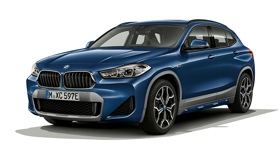 BMW X2 xDrive25e F39 PHEV 3/4 front view standing