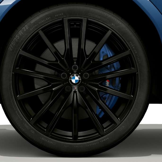 BMW X6 with M Sport package with focus on light alloy wheel.